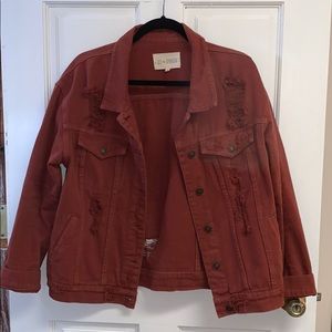Distressed Rust Denim Jacket